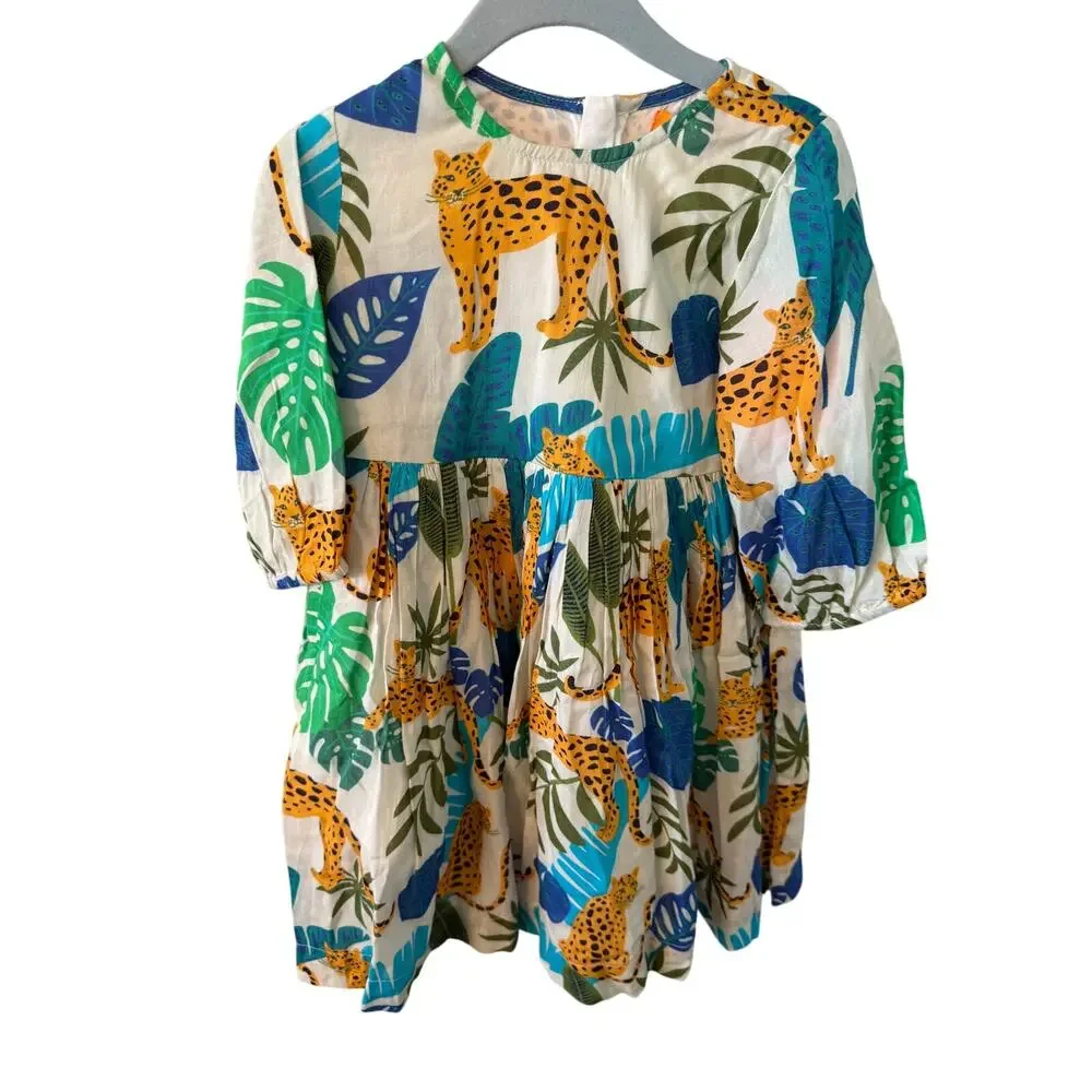 Briton Court Girl's White Tropical A-Line Dress Size 3Y